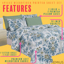 11 of 12:Ensemble de draps infroissables en microfibre imprimés PREMIUS Premium French Flourish 4 et 6 pièces 