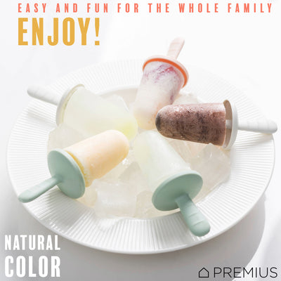 8 of 8:PREMIUS 4 Silicone Ice Pop Maker Mold Set, White, 9.25x2.95x4.52 Inches 