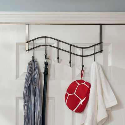 4 of 6:Home Basics Wave 6 - Estante organizador para colgar sobre la puerta, ónix negro 