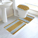 1 of 1:Nicole 3-Piece Mega Bath Mat Set, Greek Key Design, Gold 