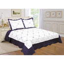 11 of 16:PREMIUS Reversible Quilt Set, Bordered Embroidered Floral 