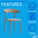 13 of 20:Chaises de salle à manger empilables en plastique Just Relax Jasper pour piscine, intérieur/extérieur, lot de 4 