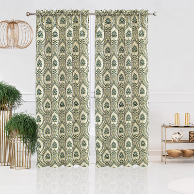 18 of 21:Lizet Damask Jacquard Rod Pocket Window Panel and Valance Treatments, All Sold Separately 