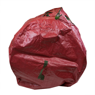 3 of 3:Home Basics Textured PVC Artificial Christmas Tree Holiday Storage Bag Organizer with Reinforced Nylon Handles, Red 