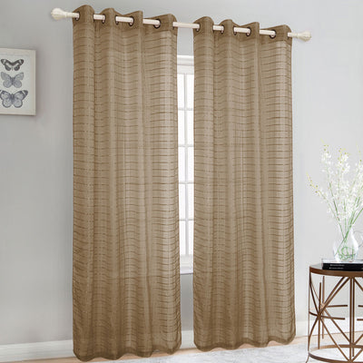 9 of 14:Panneau de fenêtre à œillets Trenton Box en voile transparent, 54 x 84 pouces 