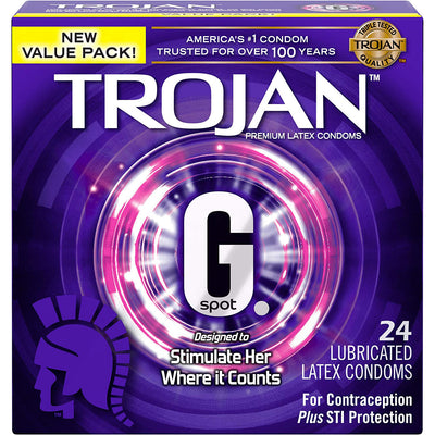 1 of 3:TROJAN G. Spot Premium Latex Lubricated Condoms, 24 Count 