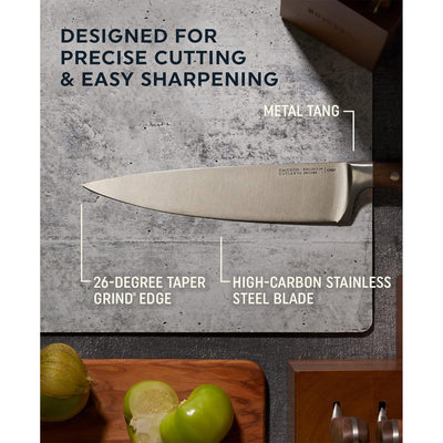 3 of 6:Ensemble de 12 couteaux forgés Chicago Cutlery, bloc de bois, couleur amande-argent 