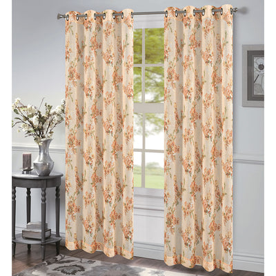 5 of 8:Rideau transparent à œillets pour fenêtre Romy, imprimé floral, 54 x 84 pouces 