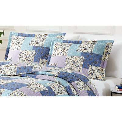 1 of 2:Laguna Vintage Patch 3-Piece Reversible Quilt Set, Multi 