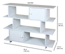 3 of 3:Bibliothèque en bois à 3 niveaux avec 2 portes d'armoire Home Basics, blanche 