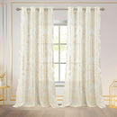 1 of 7:Kezia Metallic Foil Sheer Grommet Window Curtain Panel, 55x84 Inches 