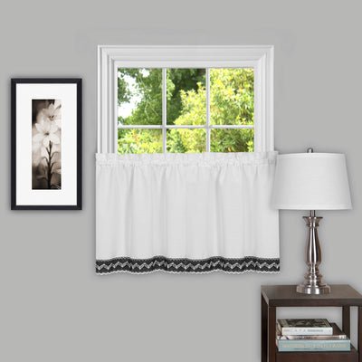 1 of 2:Par de niveles de cortina de ventana Camden de 58 x 24 - Negro 