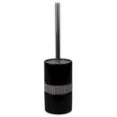 3 of 5:Porte-brosse WC dissimulable de luxe en céramique avec paillettes et manche en acier, noir 
