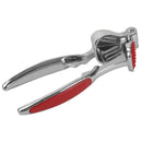 2 of 5:Home Basics Rubber Grip Zinc Plated Steel Garlic Presser, Red 