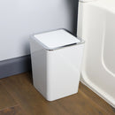 4 of 4:Home Basics Skylar - Papelera de plástico ABS con tapa abatible, 3 litros, color blanco 