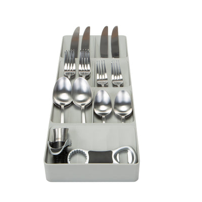 1 of 4:Kitchen Details 7 Slot Drawer Cutlery Organizer in Grey 