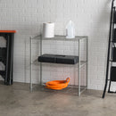 3 of 4:Home Basics 3 Tier Wide Steel Wire Shelf, Grey 