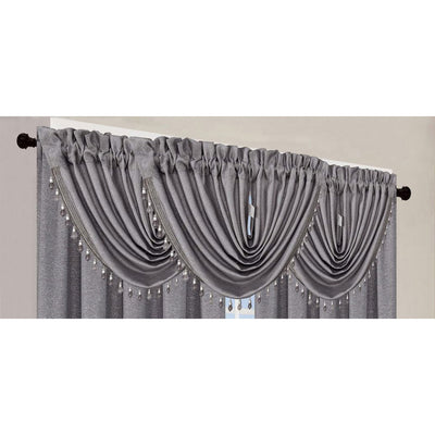 1 of 12:Dawson Solid Textured Jacquard Rod Pocket Window Panel and Valance Treatment, All Sold Separately 