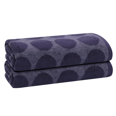 27 of 31:PREMIUS 2 Pack Circles 100% Cotton Yarn Dyed Bath Towel, 27x54 Inches 