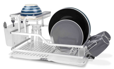 1 of 4:Home Basics Rust-Proof Aluminum 2-Tier Dish Rack, 23.5x13.75x10.75 Inches 