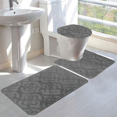 6 of 7:Maribel 3-Piece Non-Slip Tufted Bath Rug Set 