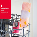 3 of 6:Bouteille d'eau en verre Pyrex à changement de couleur avec revêtement en silicone, couches épaisses, 500 ml 