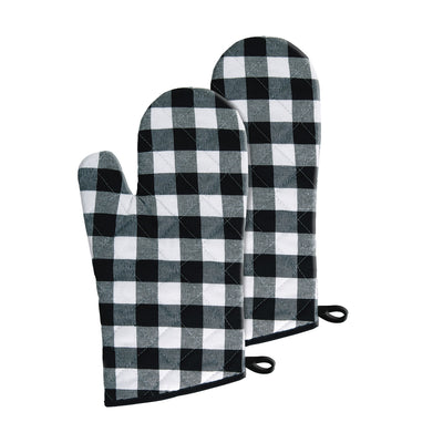 1 of 6:Lot de 2 gants de cuisine à carreaux Buffalo, 18 x 33 cm 