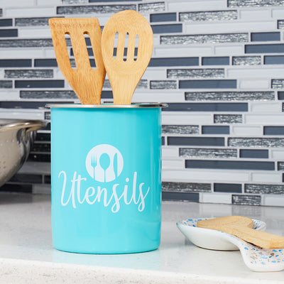 4 of 4:Porte-couverts Home Basics avec bord en acier, turquoise, 5 x 6 pouces 
