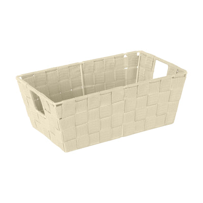 1 of 4:Simplify Small Woven Storage Shelf Bin in Ivory 