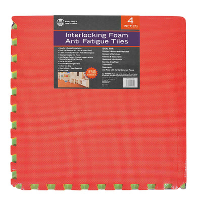 3 of 39:Interlocking Foam 24x24 Anti Fatigue Floor Tiles, 4 Tiles Per Pack, 16 Sq. Ft. 