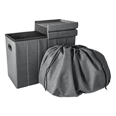 1 of 4:Simplify otomana plegable con tapa abatible en gris 