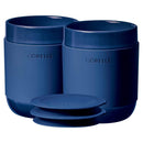 1 of 4:Corelle Stoneware Tumbler Set of 2 with Lids, 13.5 Ounces, Navy 
