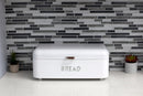 4 of 5:Home Basics Soho Bread Box, Matte White, 16.5x9x7 Inches 