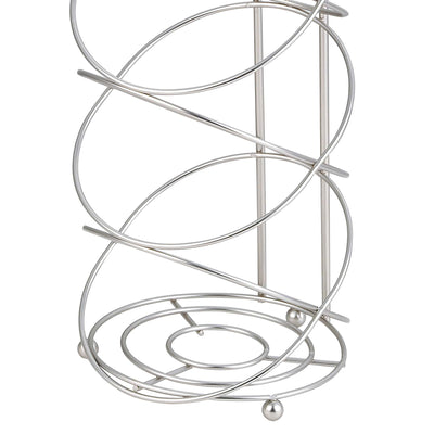 2 of 5:Home Basics Modern Swirl Freestanding Dispensing Toilet Paper Holder, Satin Nickel 