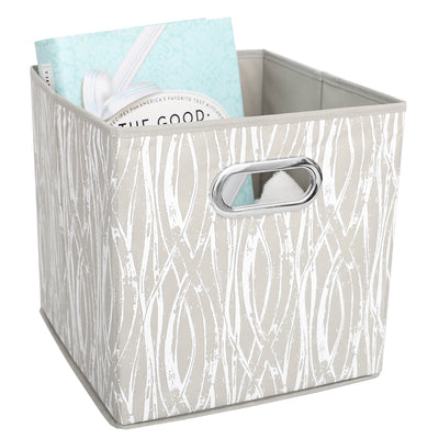 1 of 4:Home Basics Weave Collapsible Non-Woven Storage Bin with Grommet Handle, Taupe 
