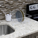 3 of 3:Home Basics Small Vinyl Coated Wire Dish Rack with Utensil Holder, White 