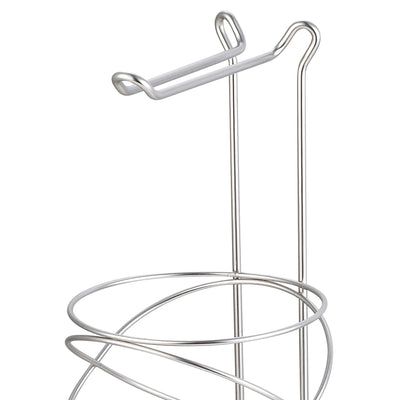 3 of 5:Home Basics Modern Swirl Freestanding Dispensing Toilet Paper Holder, Satin Nickel 
