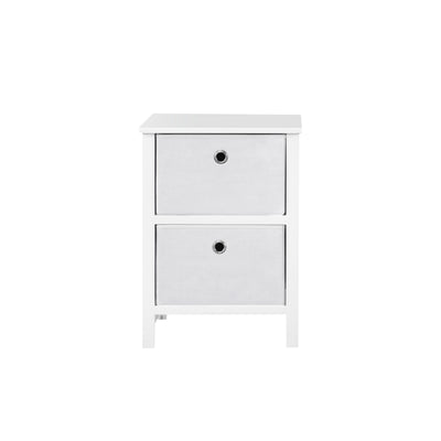 1 of 8:Table de chevet pliable EZ Home Solutions™ à 2 tiroirs (55,9 x 40,6 x 48,3 cm) – Blanc 