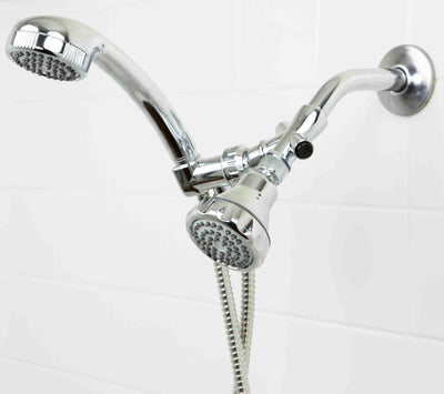 3 of 3:Home Basics - Masajeador de cabezal de ducha de 2 vías, plateado 