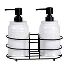 2 of 7:Home Basics 3-Piece Soap And Lotion Dispenser Caddy Set, White, 17.7 Ounces 