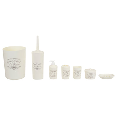 1 of 5:Home Basics Paris Collection 7 Piece Bath Ensemble, Beige 
