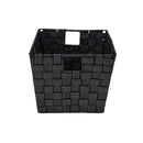 3 of 4:Bac de rangement tissé à rayures en lurex Simplify de taille moyenne, noir/argent 