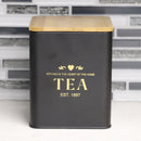 5 of 5:Home Basics Bistro 50 oz. Tin Tea Canister with Bamboo Lid, Black 