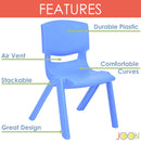 2 of 7:JOON Stackable Plastic Kids Learning Chairs, Blue, 20.5x12.75x11 Inches, 2-Pack (Pack of 2) 
