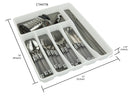5 of 5:Home Basics Cubertero grande con compartimentos forrados de goma, blanco 