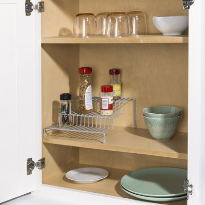 5 of 6:Home Basics Estante para condimentos de acero recubierto de vinilo de 3 niveles, plateado 