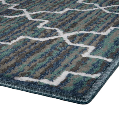 5 of 13:Capri 3-Piece Crosshatch Design Rug Set, Blue-Gray, 5x7 Feet 