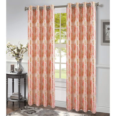 5 of 5:Tropic Metallic Floral Jacquard Grommet Window Panel, 54x84 Inches 