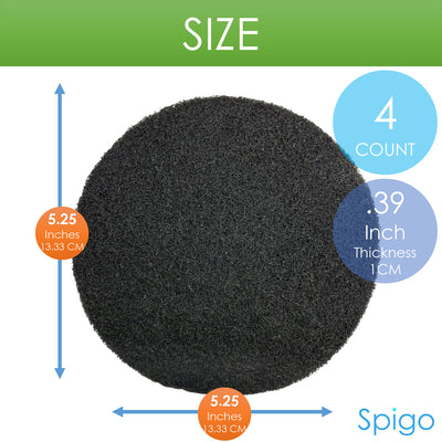 2 of 7:Spigo Round Replacement Compost Bin Carbon Filter Set, 4 Count, 5.25 Inches 