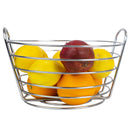3 of 6:Home Basics Simplicity Collection Fruit Basket, Satin Chrome 
